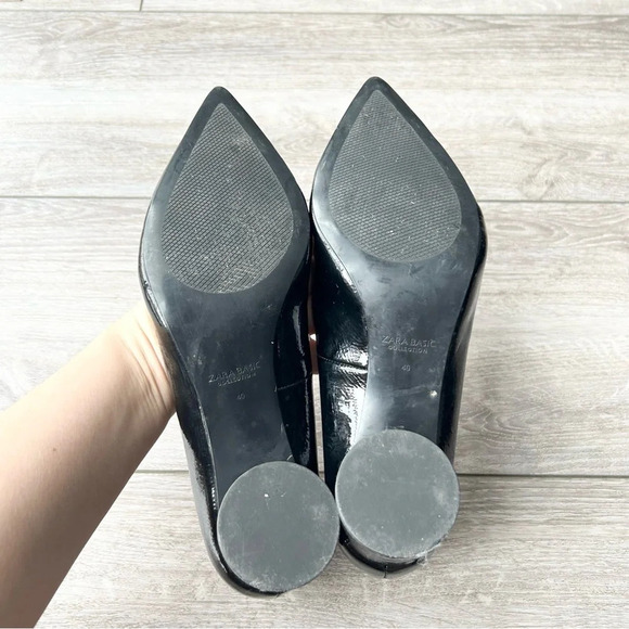 Zara Vegan Patent Leather Circle Heel Pumps - Picture 11 of 14